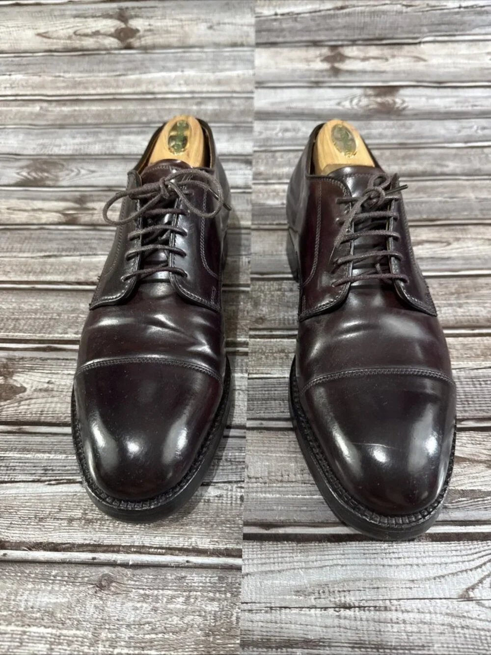 Brooks Brothers X Alden 00062 Shell Cordovan Plain Toe Shoes Sz 9 C Rare Vintage